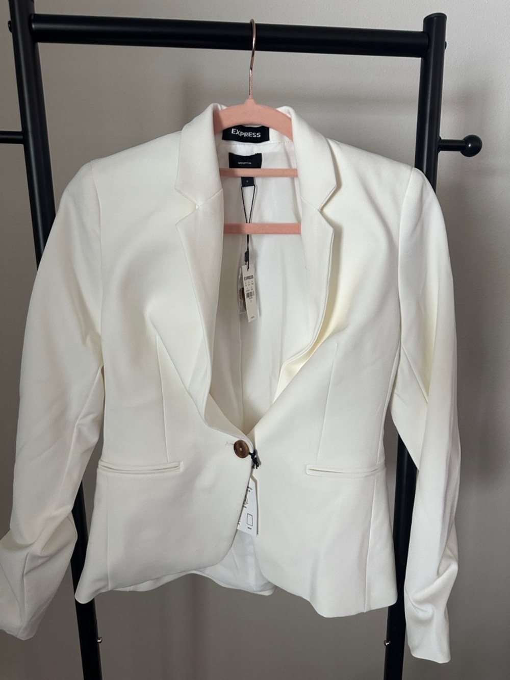 Express White Tailored Single-Button Blazer